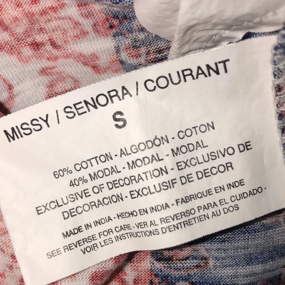 Vintage America missy small boho floral top - Picture 4 of 4